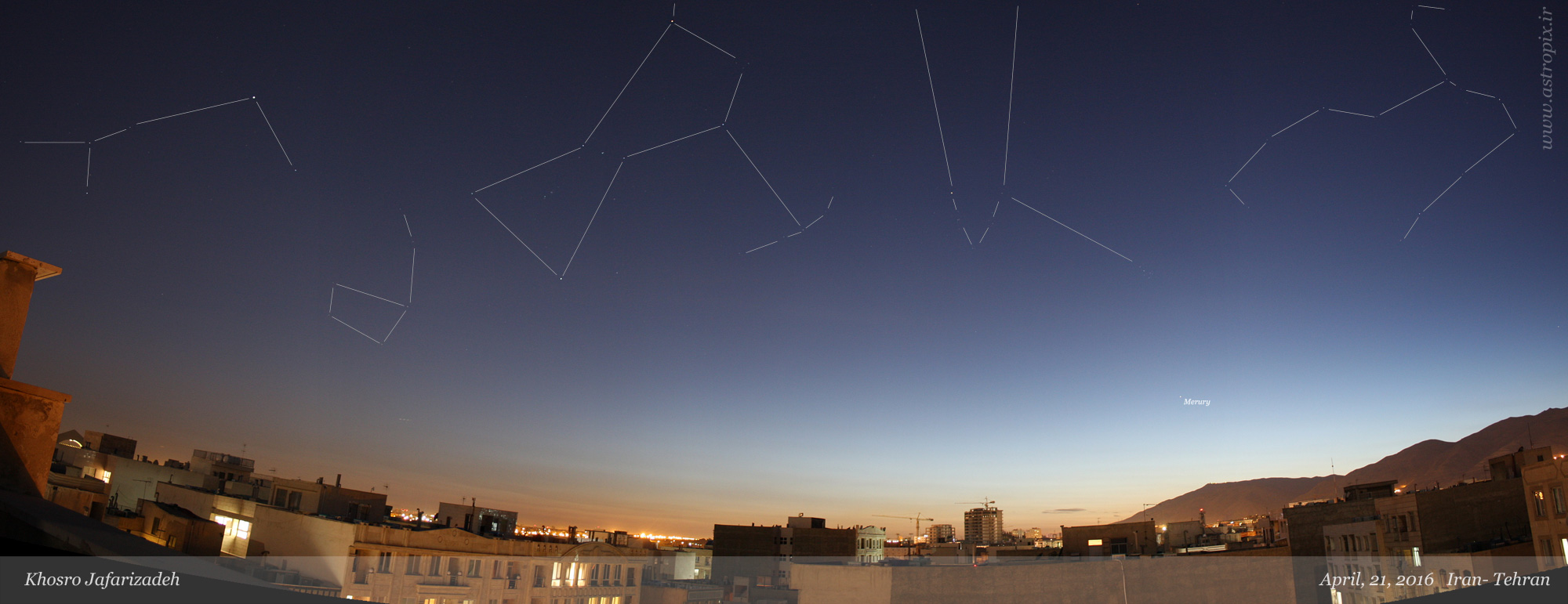 Mercury in April Mouth Night Sky Tehran